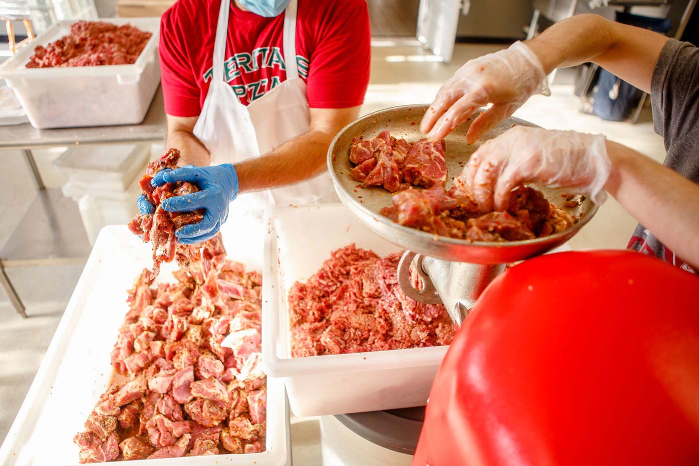 The owners of Terita’s, the previous award winner, mix their own sausage on site. 