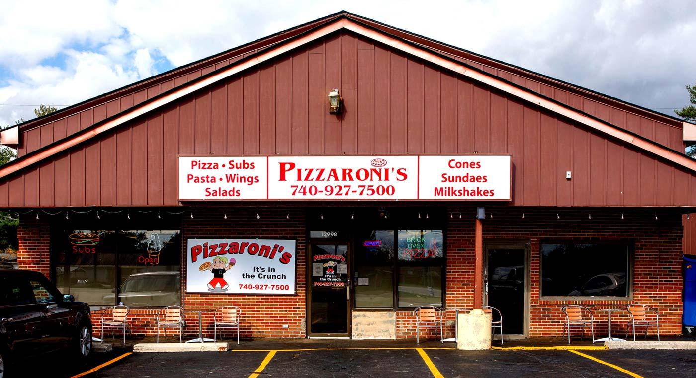 Pizzaroni's is located at 12998 National Rd SW, also known as Rt. 40, which is East Main Street in Columbus.