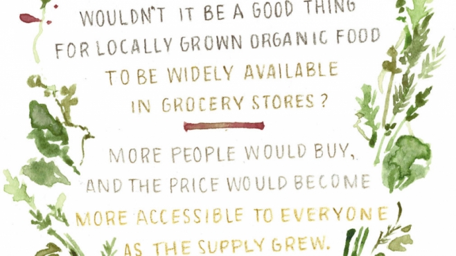 locally grown organic foods available in grocery stores graphic