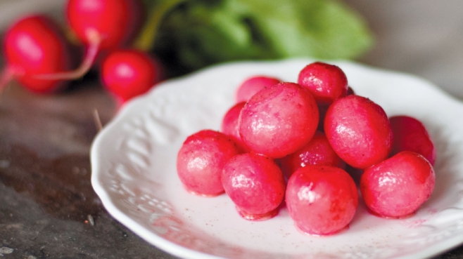 Cara Mangini’s Braised Radishes from her new cookbook The Vegetable Butcher