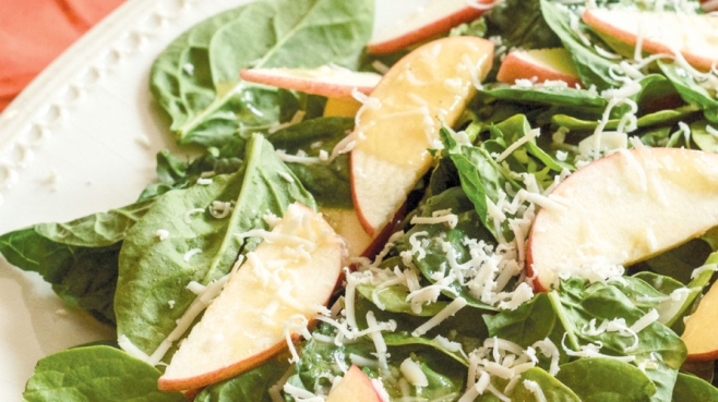 Warm Spinach Salad with Maple Vinaigrette